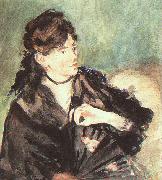Edouard Manet Portrait of Berthe Morisot Norge oil painting reproduction